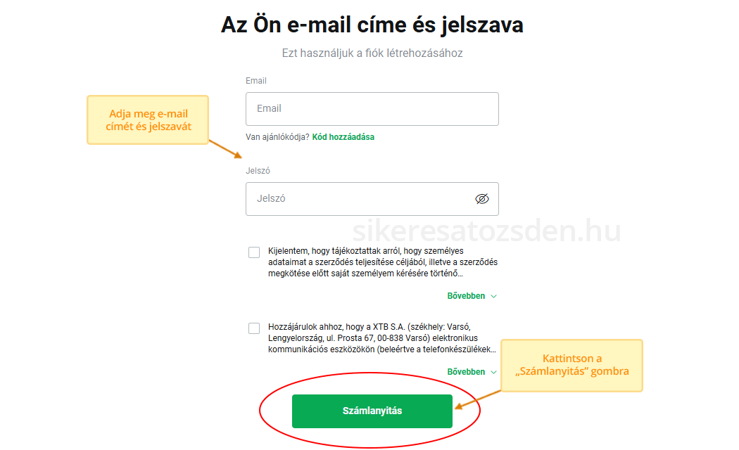 bejelentkezés XTB számlába